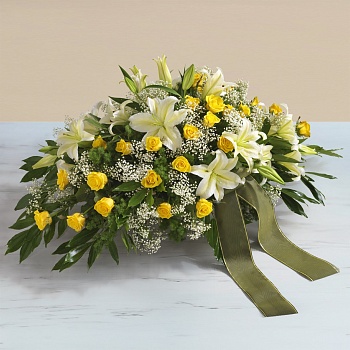 Yellow funeral pillow