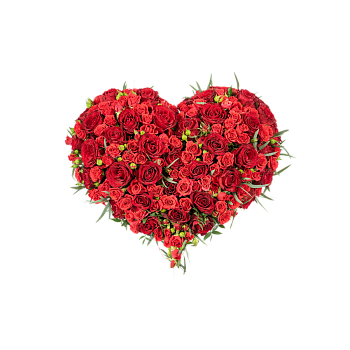 Funeral Heart Red W ribbon 248042