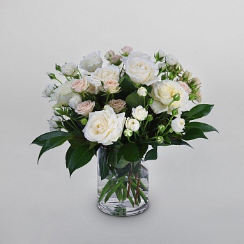 White and Pink Roses