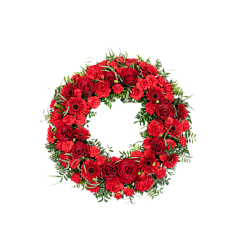 Funeral Wreath Red W ribbon 248037