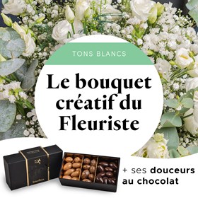 Florist creative bouquet - White with chocolates