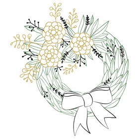 Wreath with ribbon