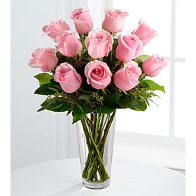 The Long Stem Pink Rose Arrangement by FTD