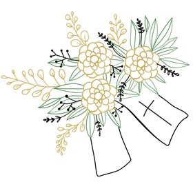 Funeral Sheaf with Ribbon