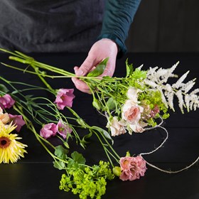 Funeral Arrangement with Ribbon