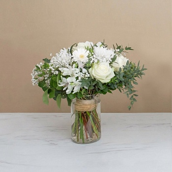 White funeral bouquet