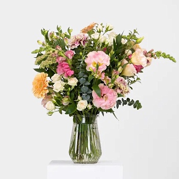 Seasonal Pastel Bouquet in Vase
