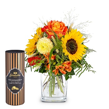 Flower bouquet 'Smiley' with Gottlieber cocoa almonds
