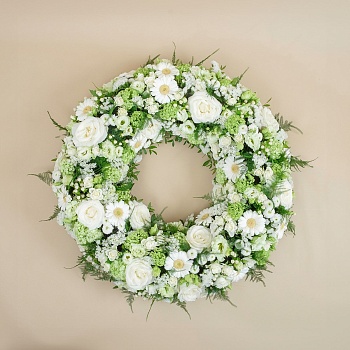 White and Green Funeral Wreath