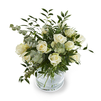 Bouquet with 12 white roses